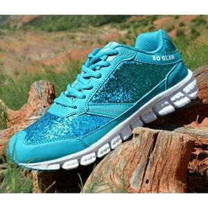 Crazy Train Blue Glitter sneakers